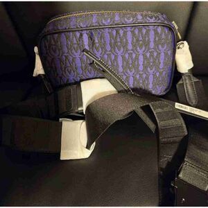 NEW Amiri Purple Black Pattern Waist Bag Zip Closure Dustbag